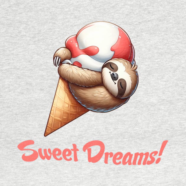 Sweet Dreams Ice Cream Sloth Illustration by Dmytro